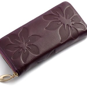 Women's First Layer Cowhide Long Clutch Genuine Ladies Wallets