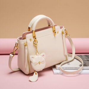 Women's High Quality Cat Tote Genuine Leather Handbags